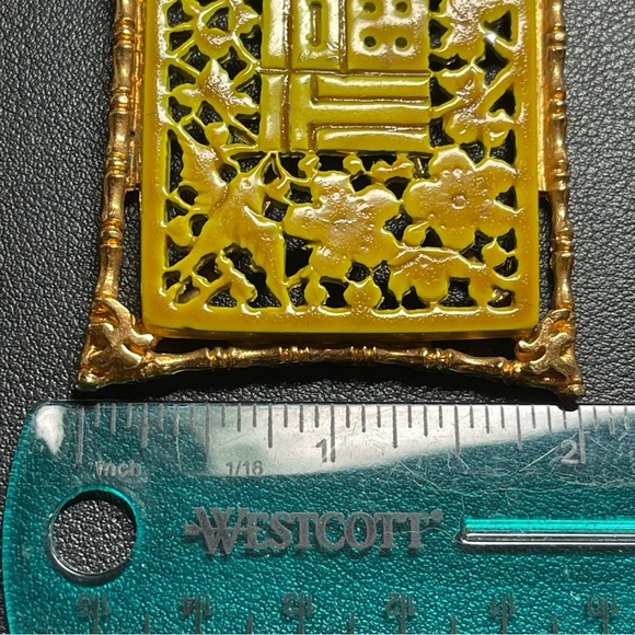 Vintage Signed ART Arthur Pepper Dragon & Yellow Enamel Pendant Necklace - Picture 10 of 10